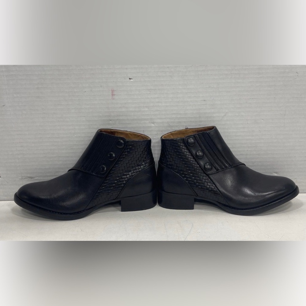 Ariat Black Woven Leather Spat II Casual Western Ankle Booties Size 8.5